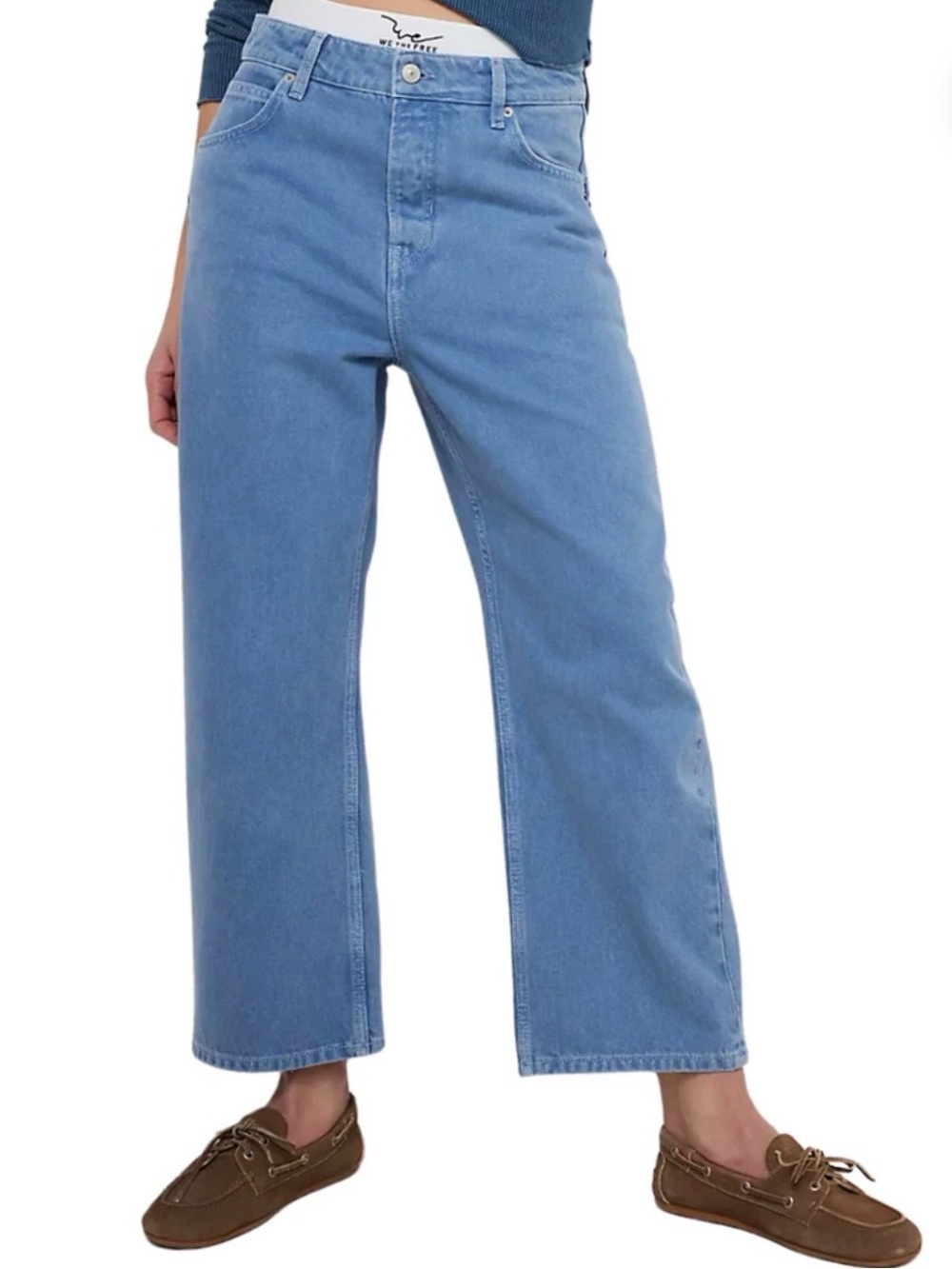 We The Free Deep trance dropped Boyfriend Jeans in color ocean